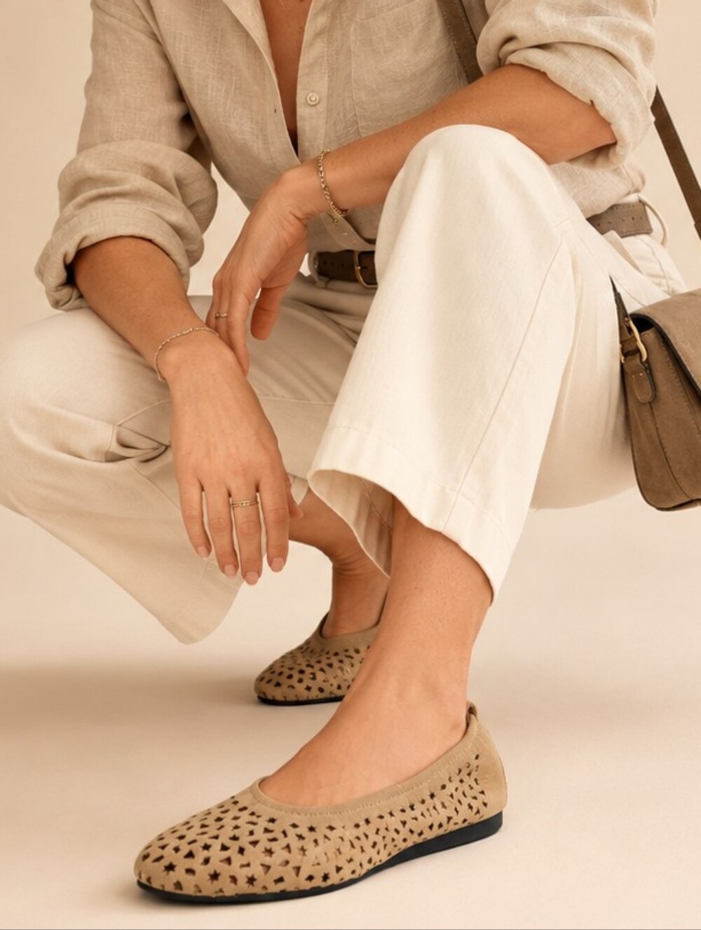 Arche Lilly Laser Cut Ballet Flats Leather Suede EU 37 US 6.5 GUC $395 S4209